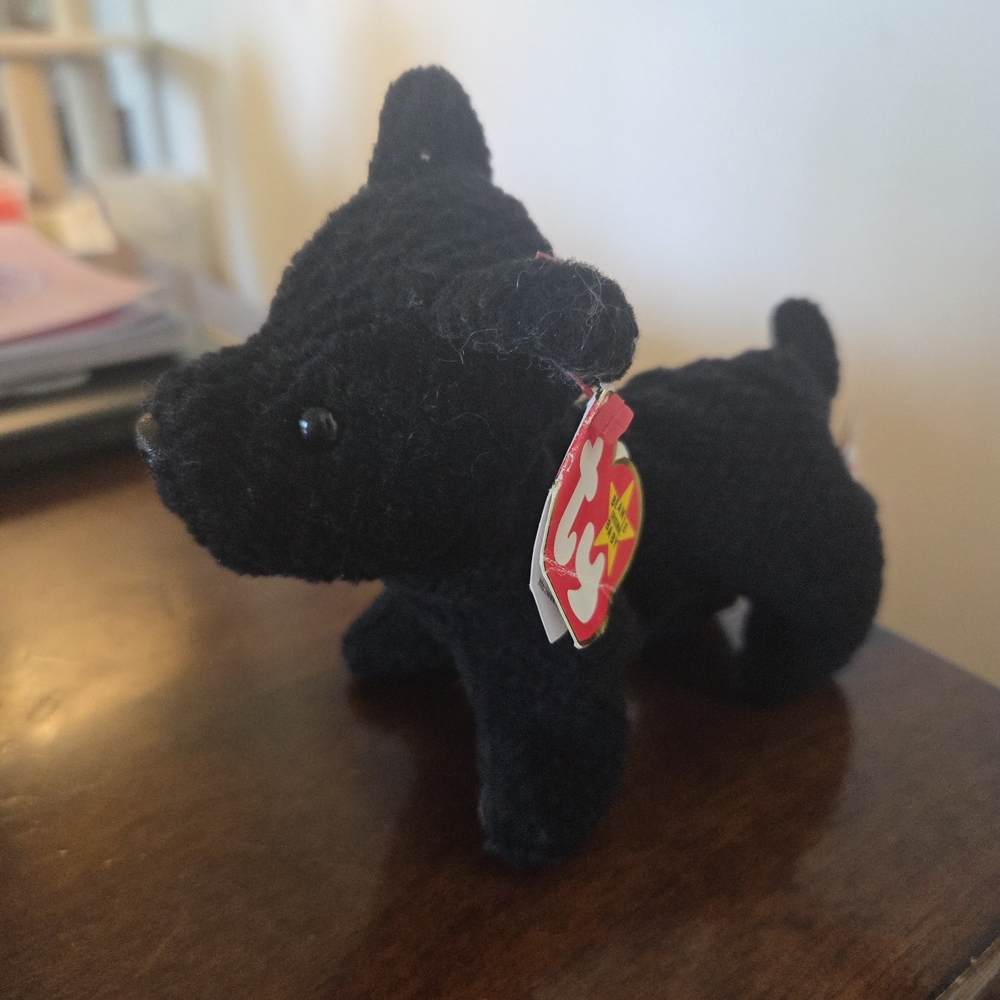 Ty Black Plush Dog Stuffed Animal
